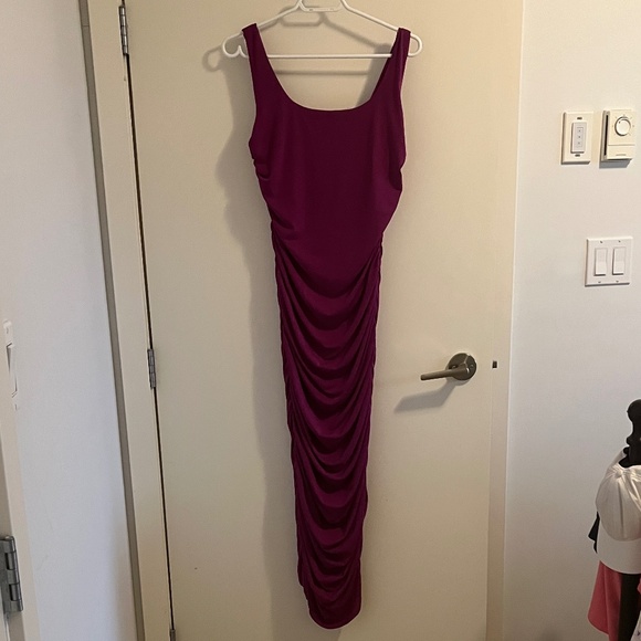 NWT Fuchsia Ruched Bodycon Maxi Dress - Picture 3 of 8
